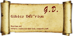 Gibicz Dárius névjegykártya